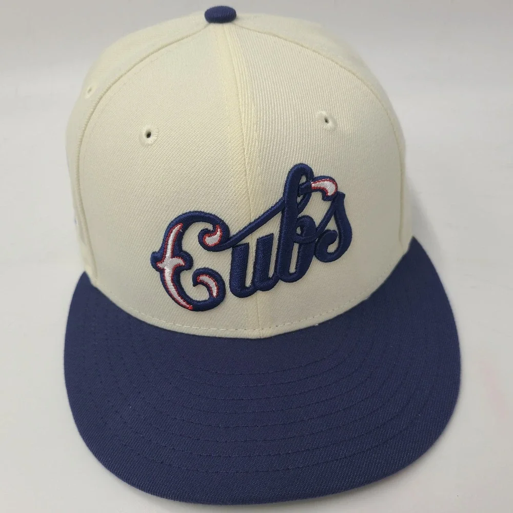 Chicago Cubs Hat Fitted 7 1/4 New Era 59Fifty Cream Wrigley Field 100 Year Patch